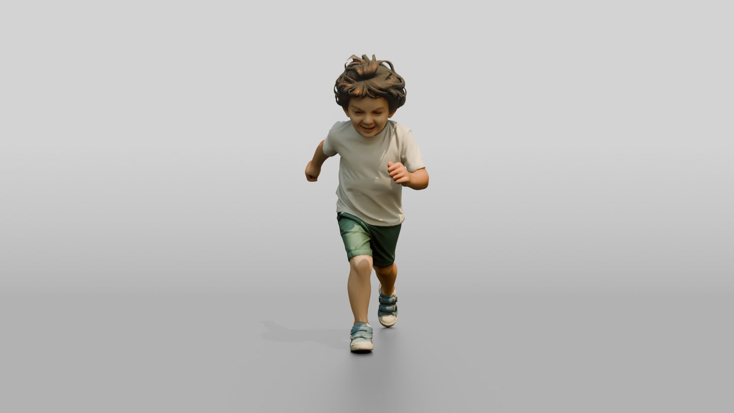 Toddler Greek Boy Chasing a Rolling Ball