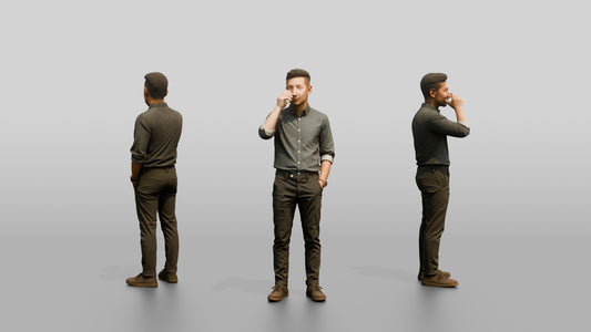 Man Drinking Coffee at Reception