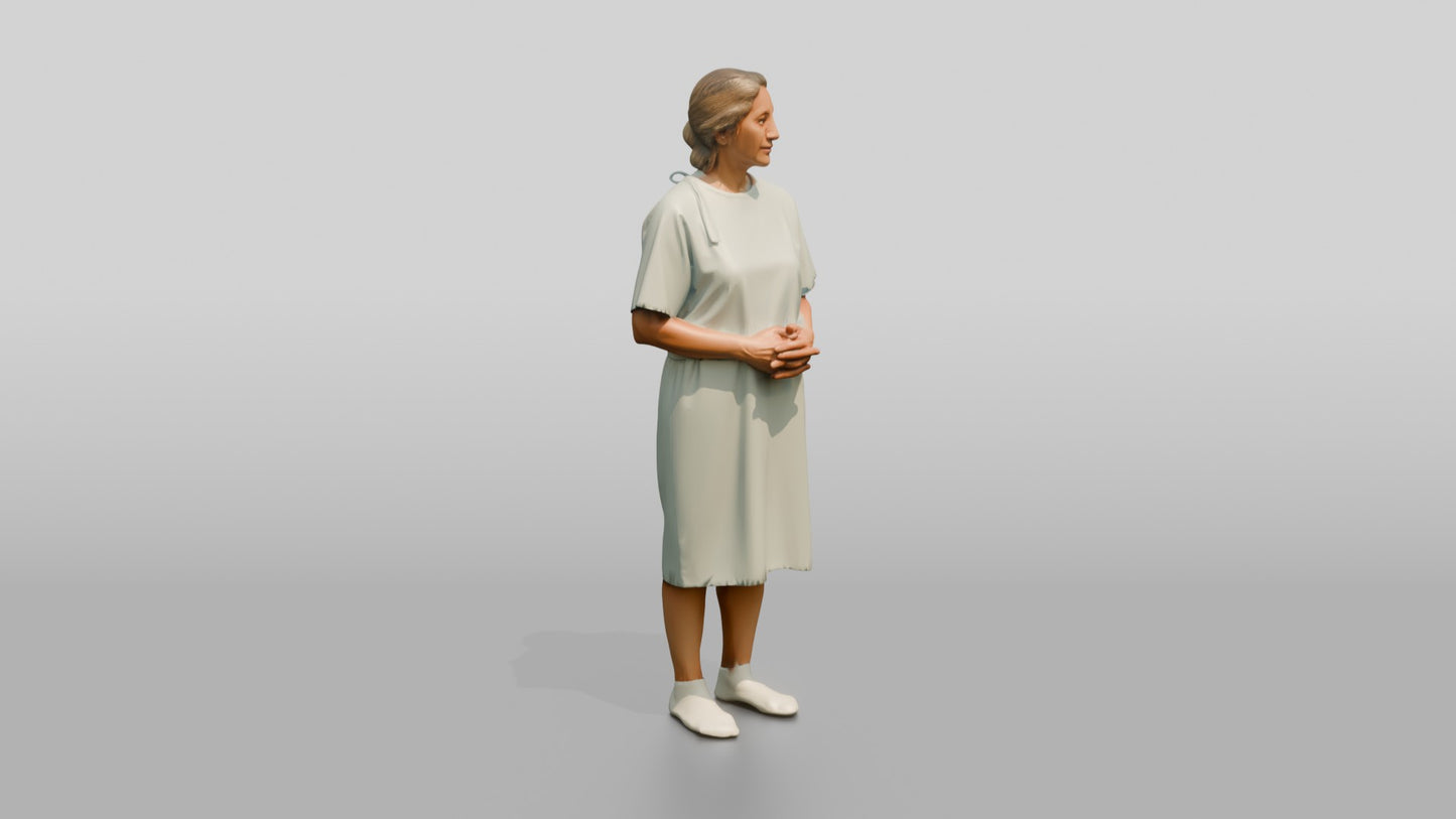 Elderly Woman Patient with Hands Clasped