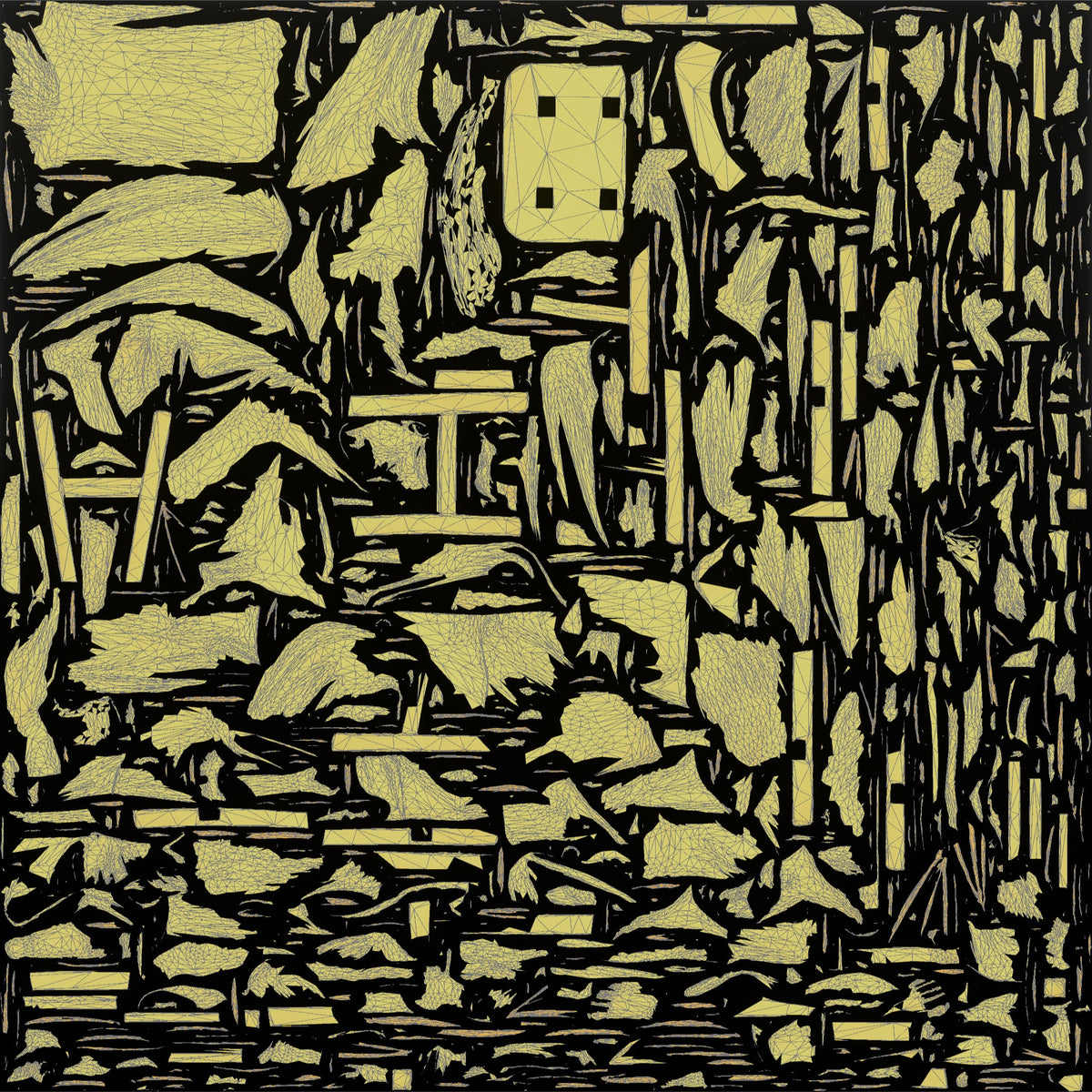 Woman Holding a Palm Leaf on a Chair - UV layout, metallic roughness map