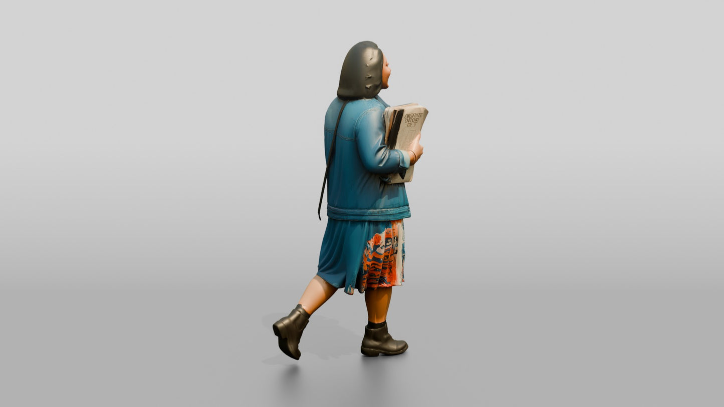 Woman Walking with a Book
