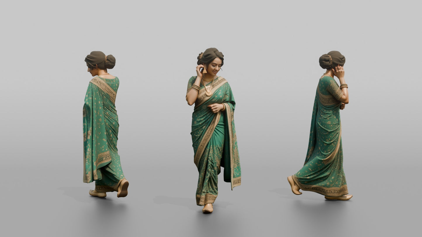 South Asian Wedding Guest Adjusting Her Earrings