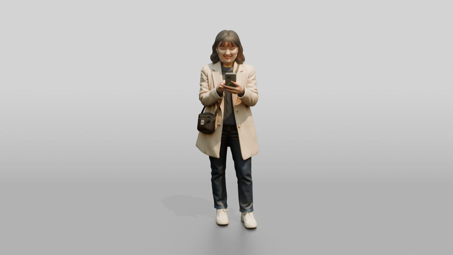 Woman Consulting Shopping Street Map