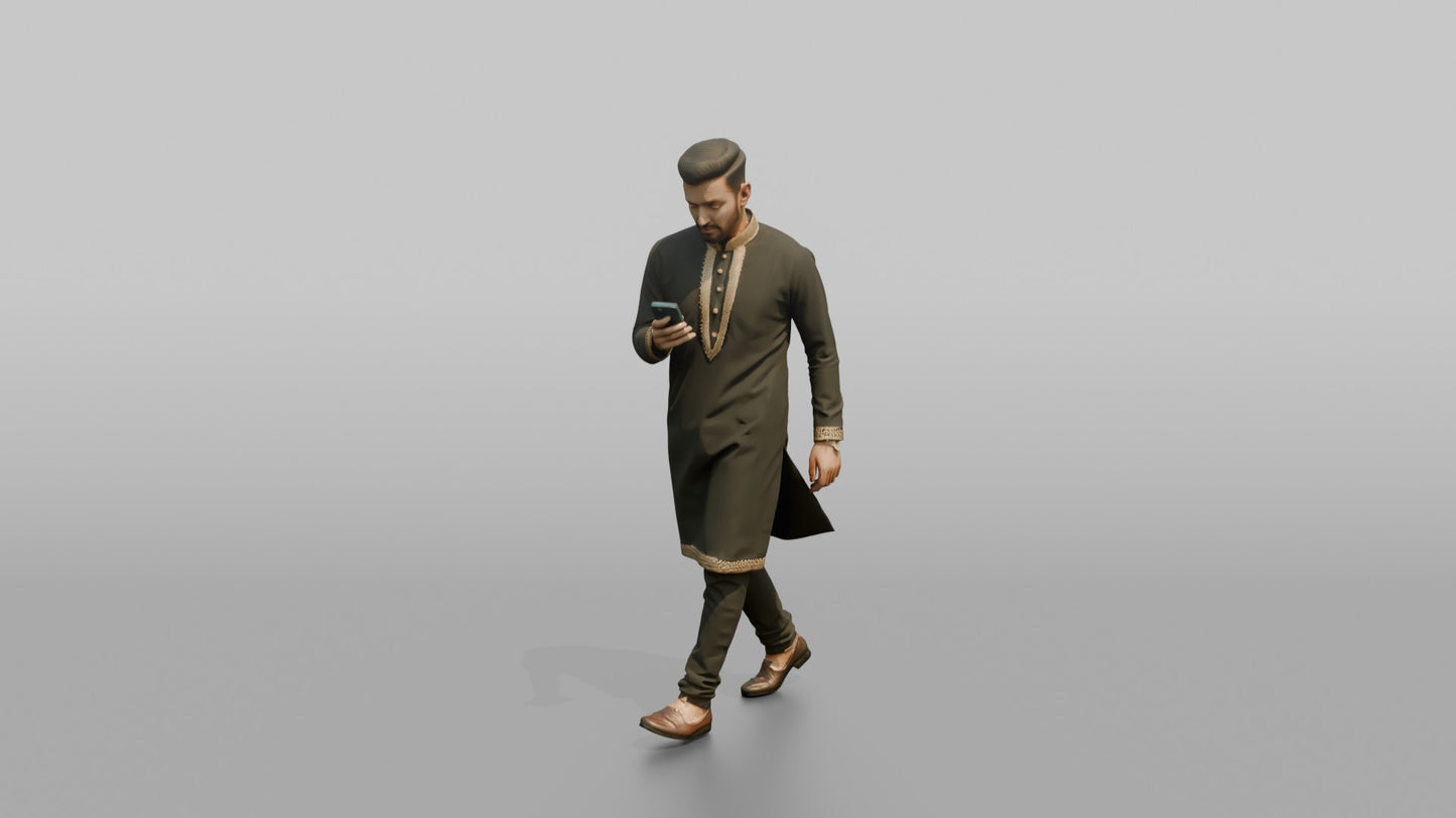 South Asian Wedding Guest Checking His Phone