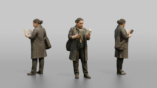 Vacationer Wearing Stylish Long Cardigan And Pants - 3D character model