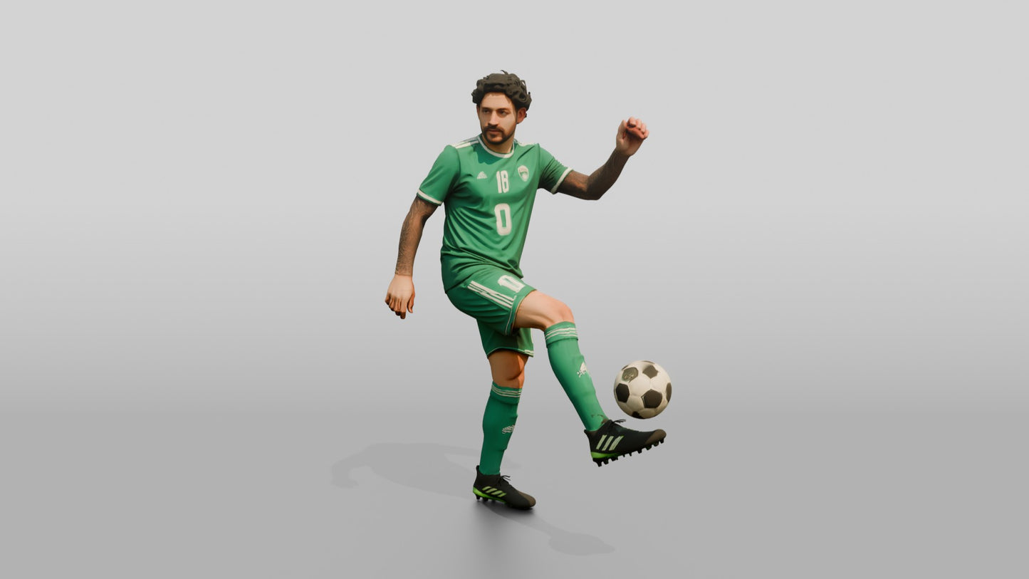 Soccer Player Juggling the Ball