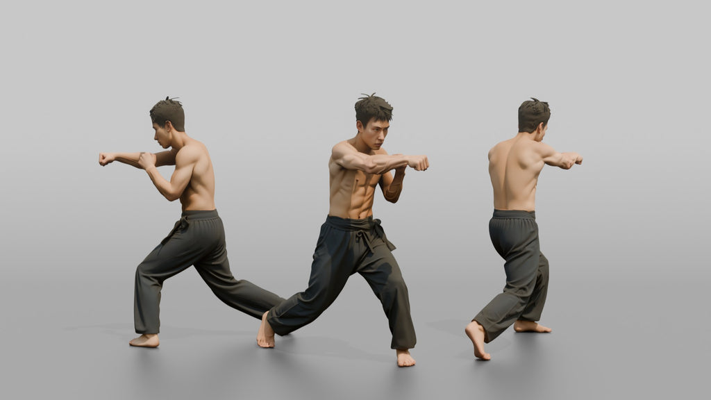 Wing Chun Fighter Rapid Chain-Punch Blitz