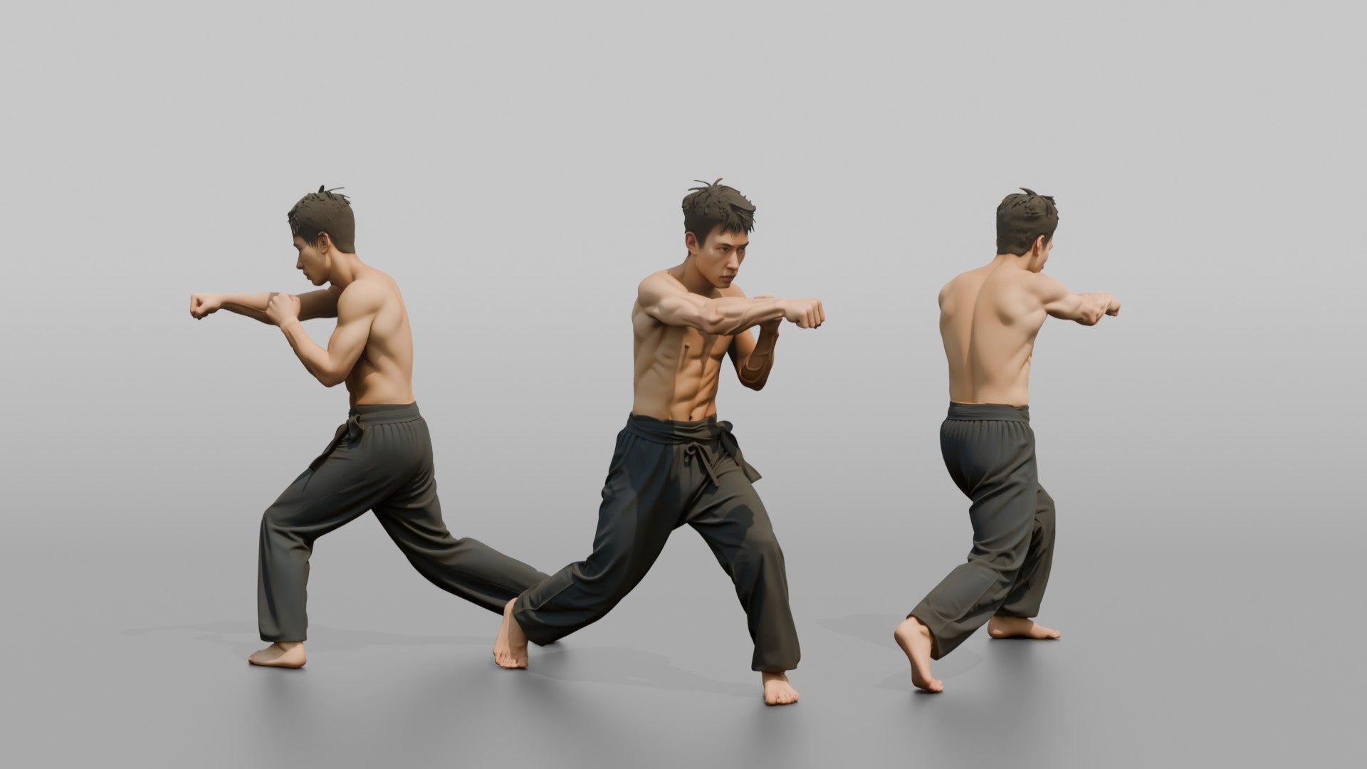 Wing Chun Fighter Rapid Chain-Punch Blitz