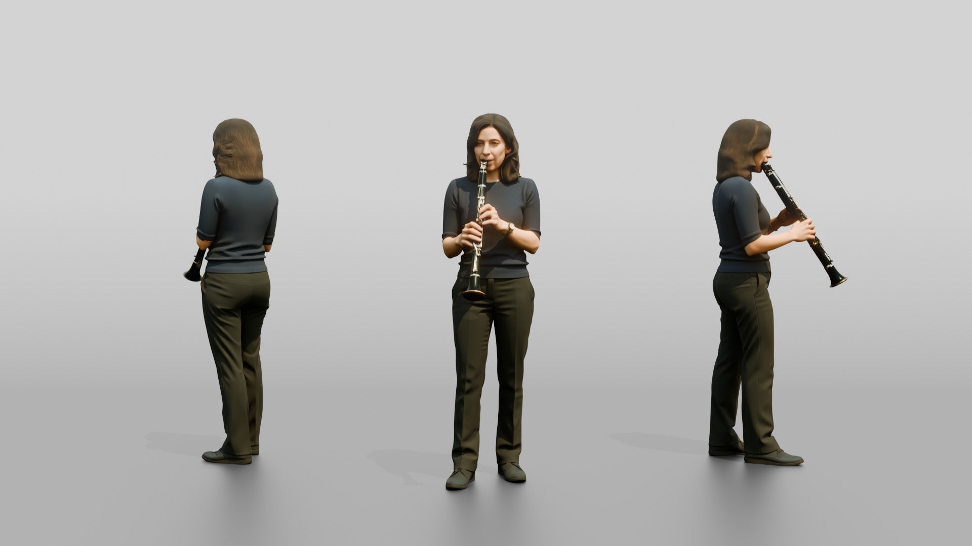 Clarinetist Playing Black Clarinet
