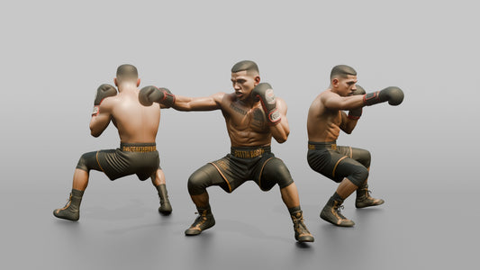Boxer Feinting a Jab While Ducking Low