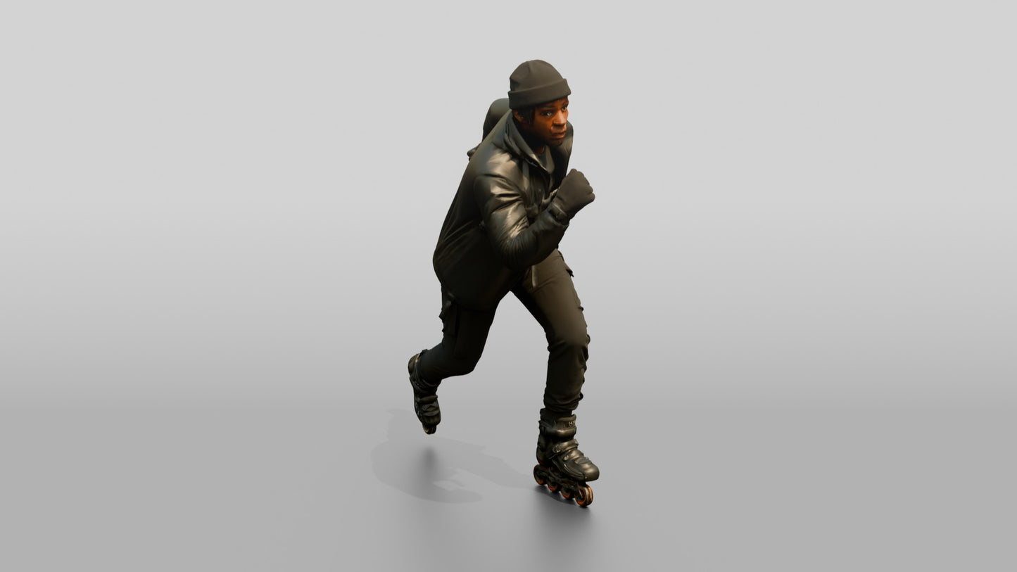 Inline Skater Man in Action