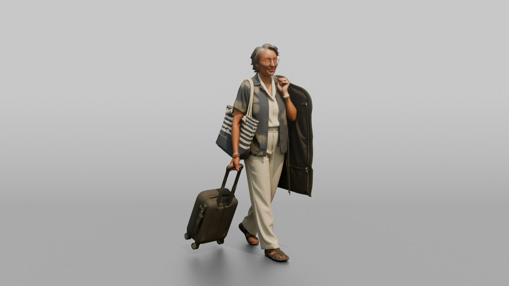 Traveler Carrying A Beach Bag