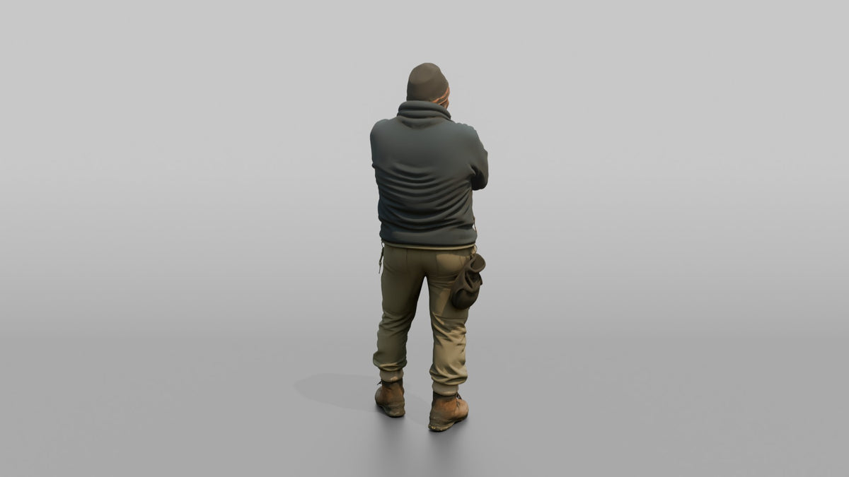 Expeditioner Standing with Arms Crossed - 3D character model, view 3