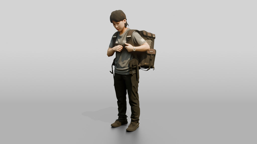 Woman with Delivery Backpack