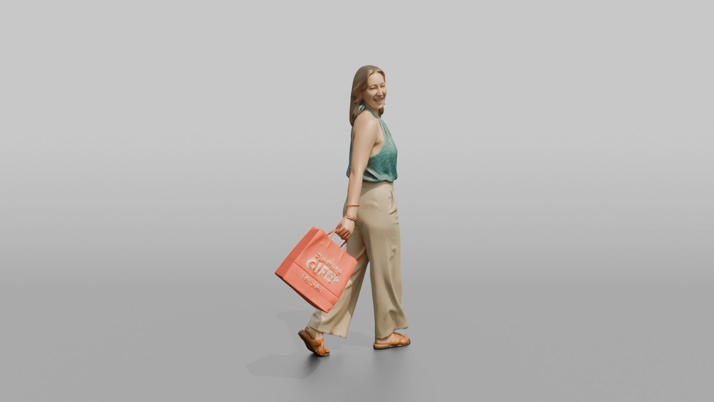 Vacationer Wearing Halter Top And Flared Summer Pants