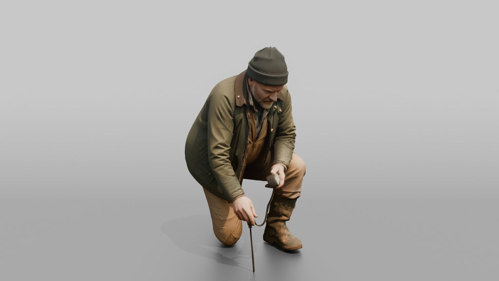 Farmer Checking Soil Ph Electronic Probe