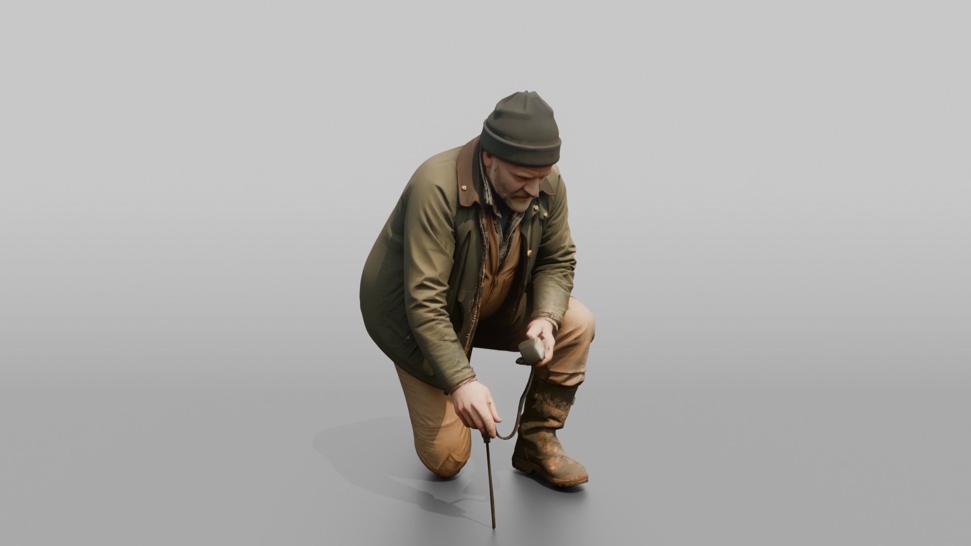 Farmer Checking Soil Ph Electronic Probe