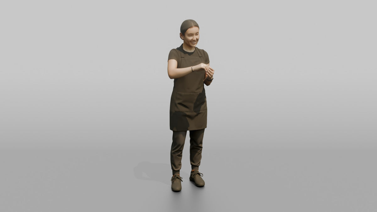Nail Technician Man Gesturing With Hands As If Filing Nails - 3D character model
