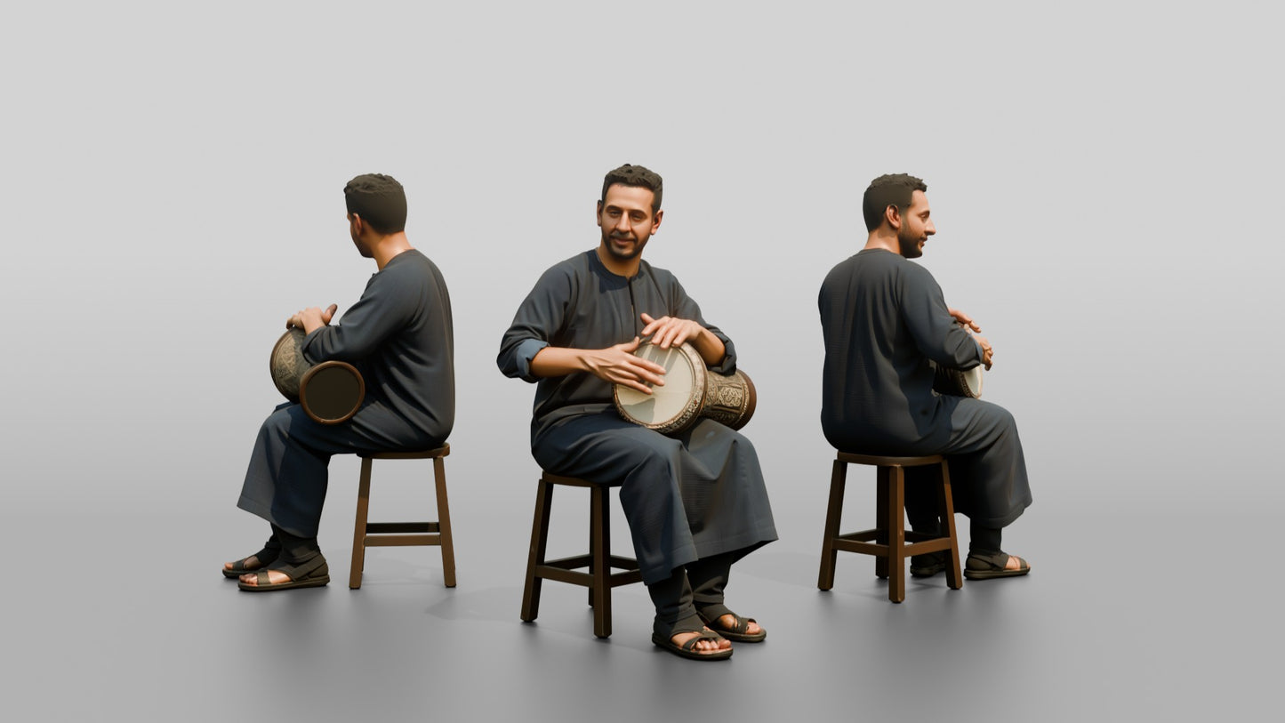 Darbuka Drummer Playing Goblet Drum