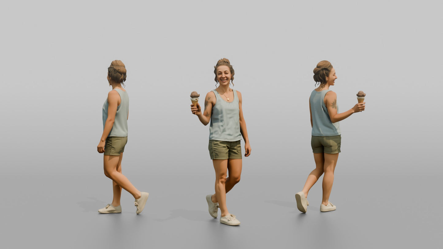 Vacationer Wearing Light Summer Tank And Shorts