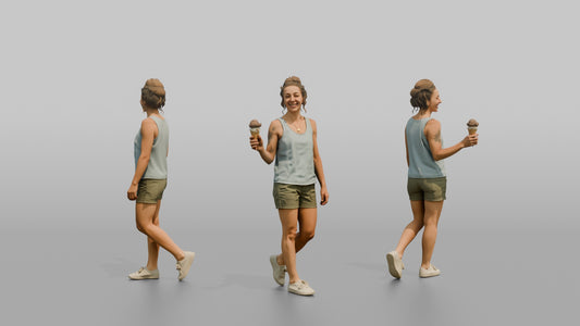 Vacationer Wearing Light Summer Tank And Shorts - 3D character model