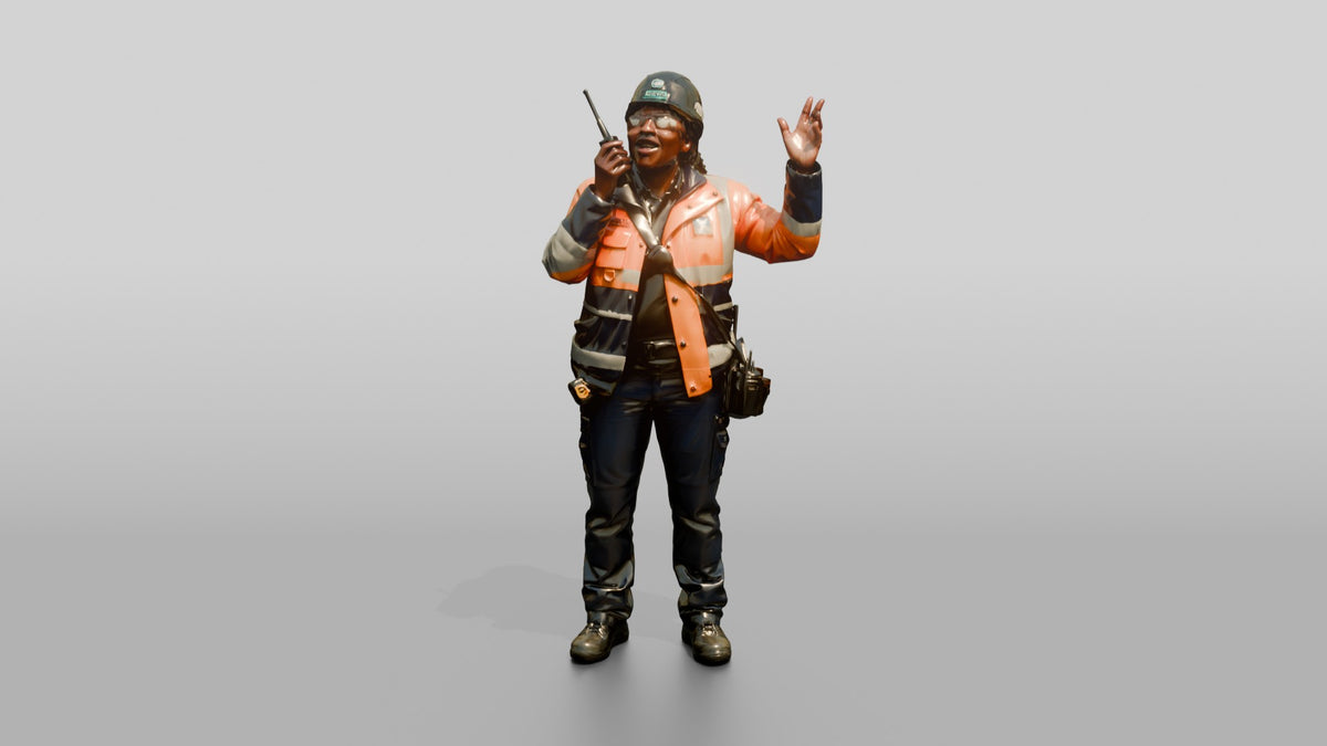 Construction Worker Woman 62 - 3D character model, view 4