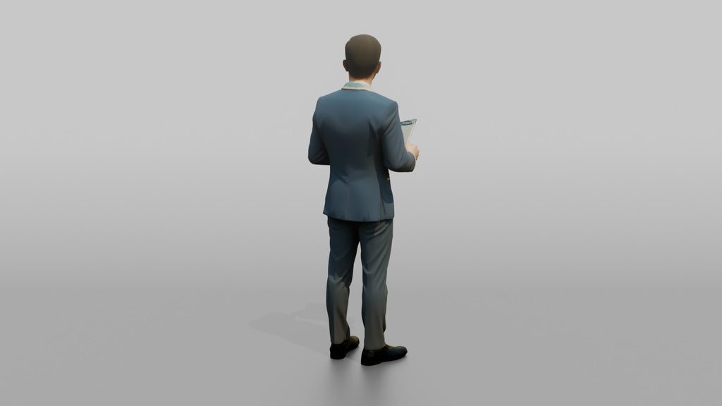 Caucasian Flight Attendant Rolling a Suitcase