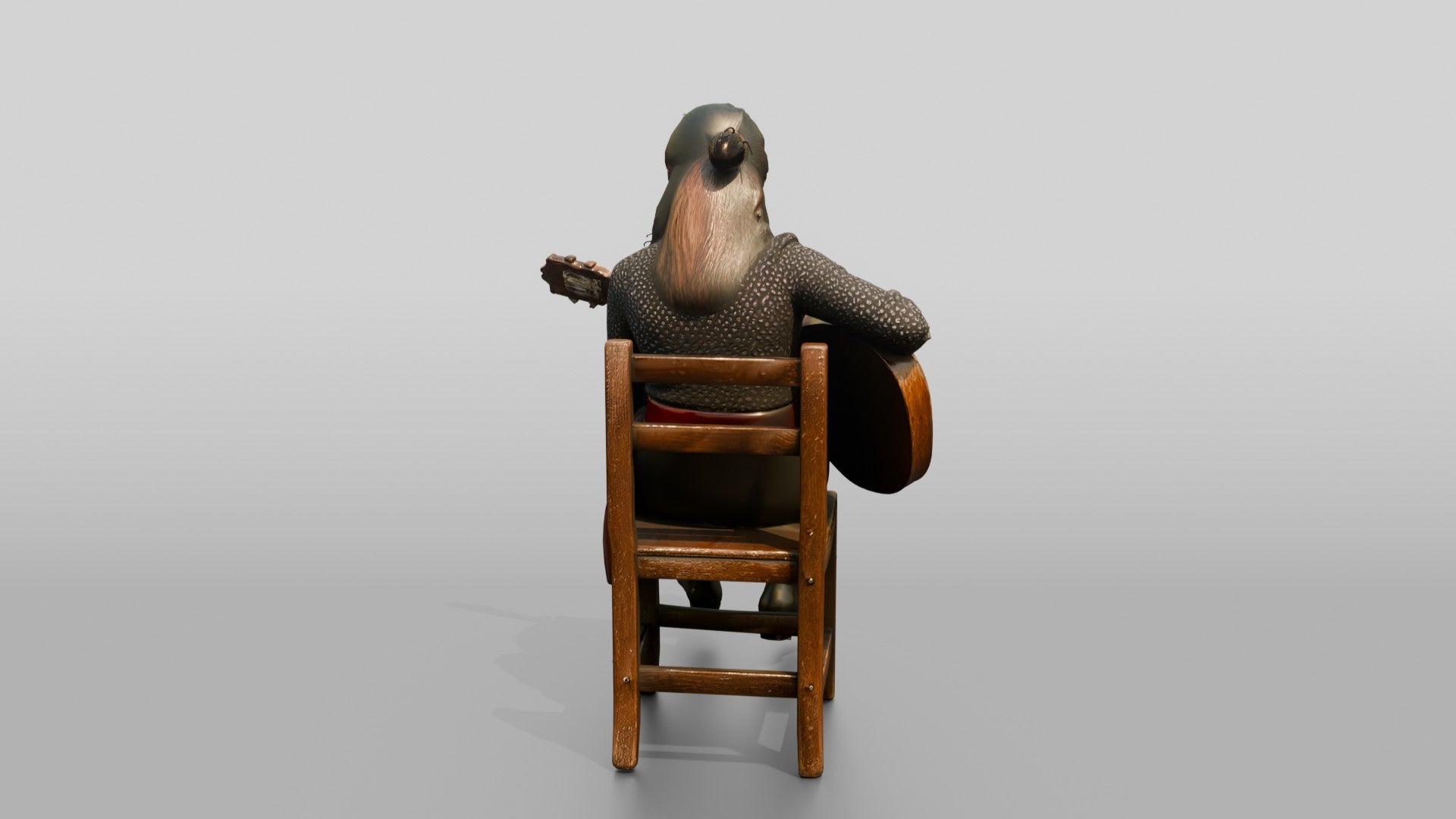 Flamenco Guitarist Tapping Heel While Strumming