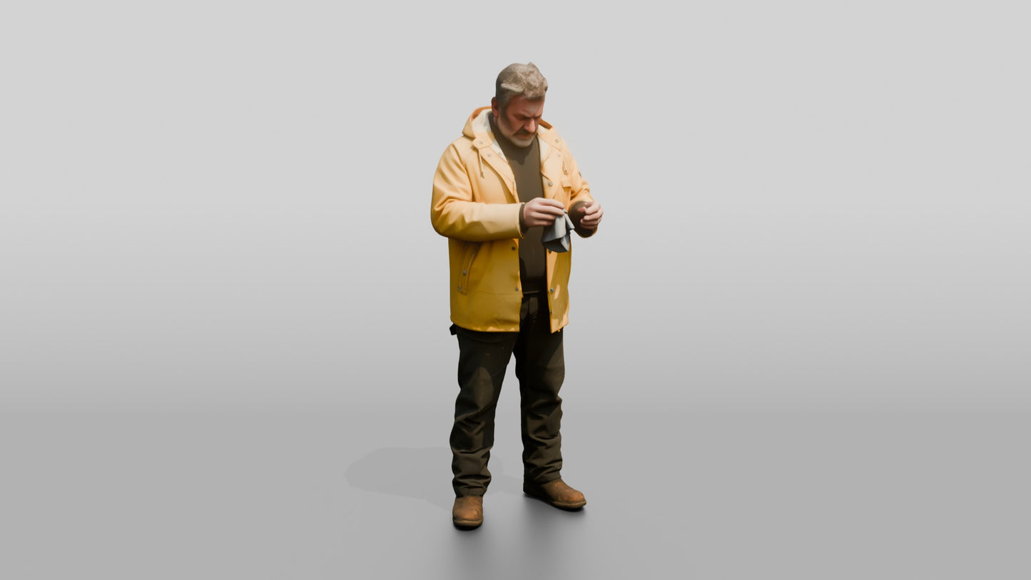 White Man in Yellow Fisherman Slicker
