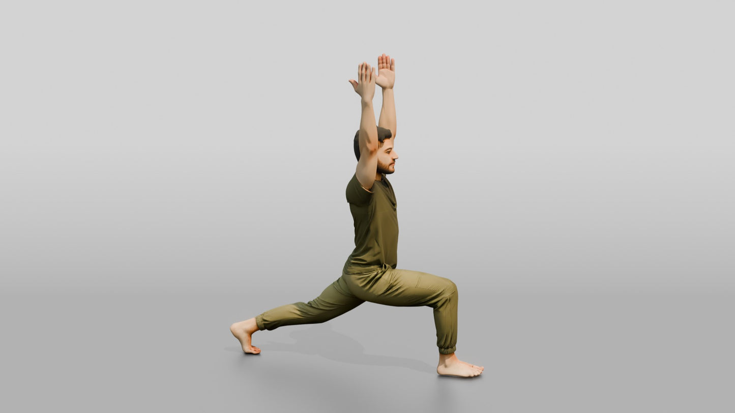 High Lunge Pose Man