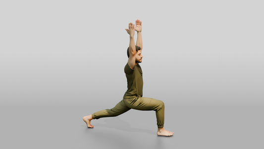 High Lunge Pose Man - 3D character model, view 1