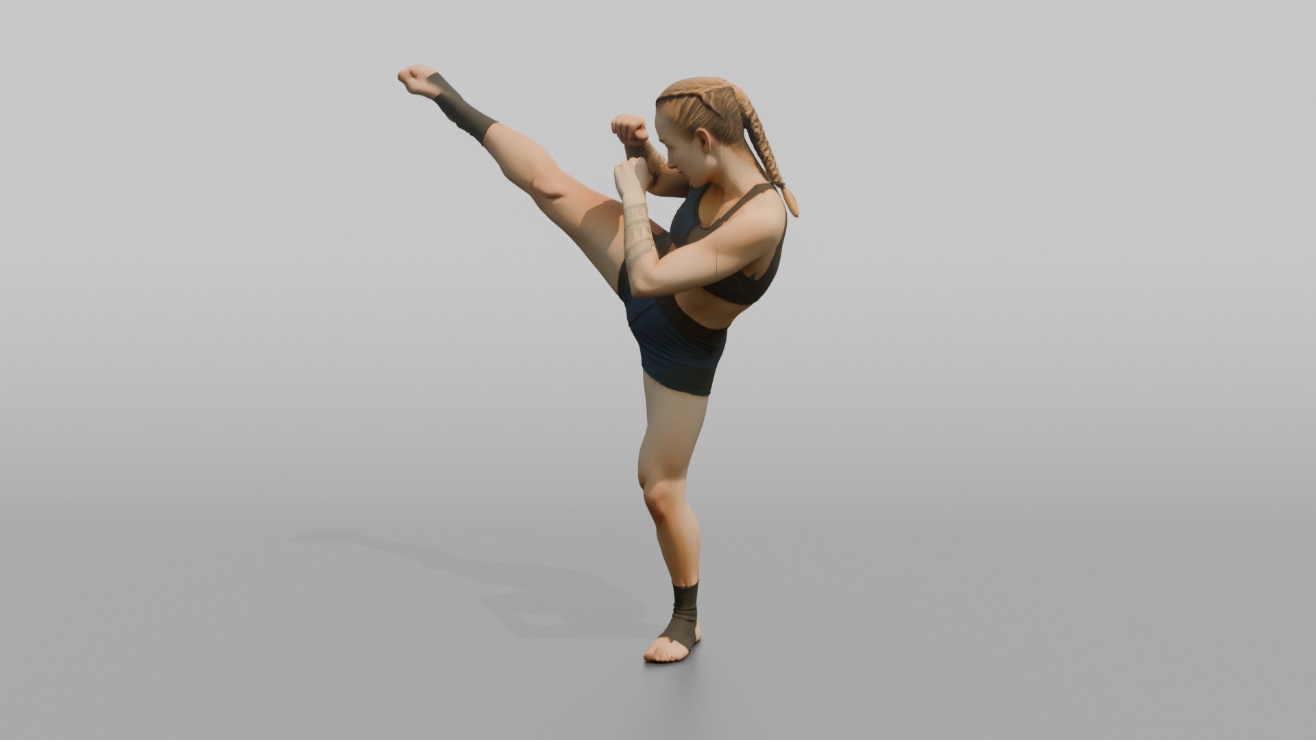 Kickboxer Axe Kick Downward
