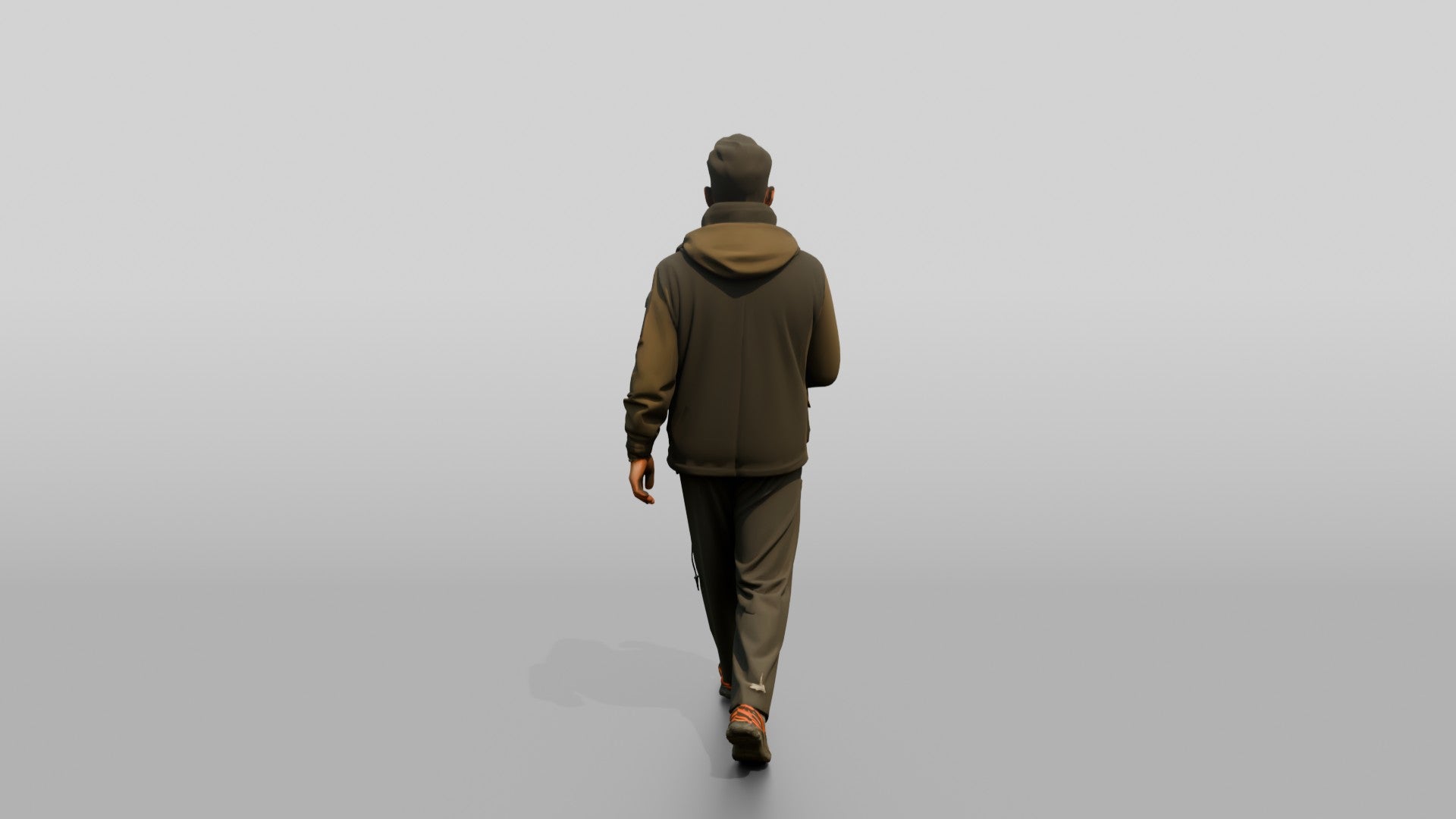 Techwear Man Walking in Layered Jacket