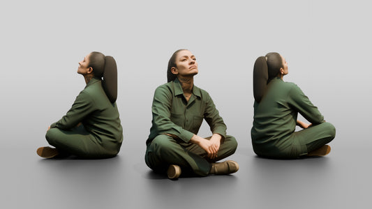 Latina Female Prisoner in a Dark Green Uniform