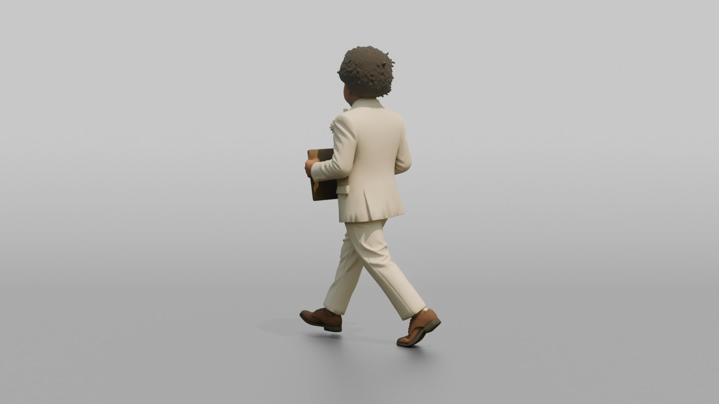 Page Boy Marching with a Wedding Sign