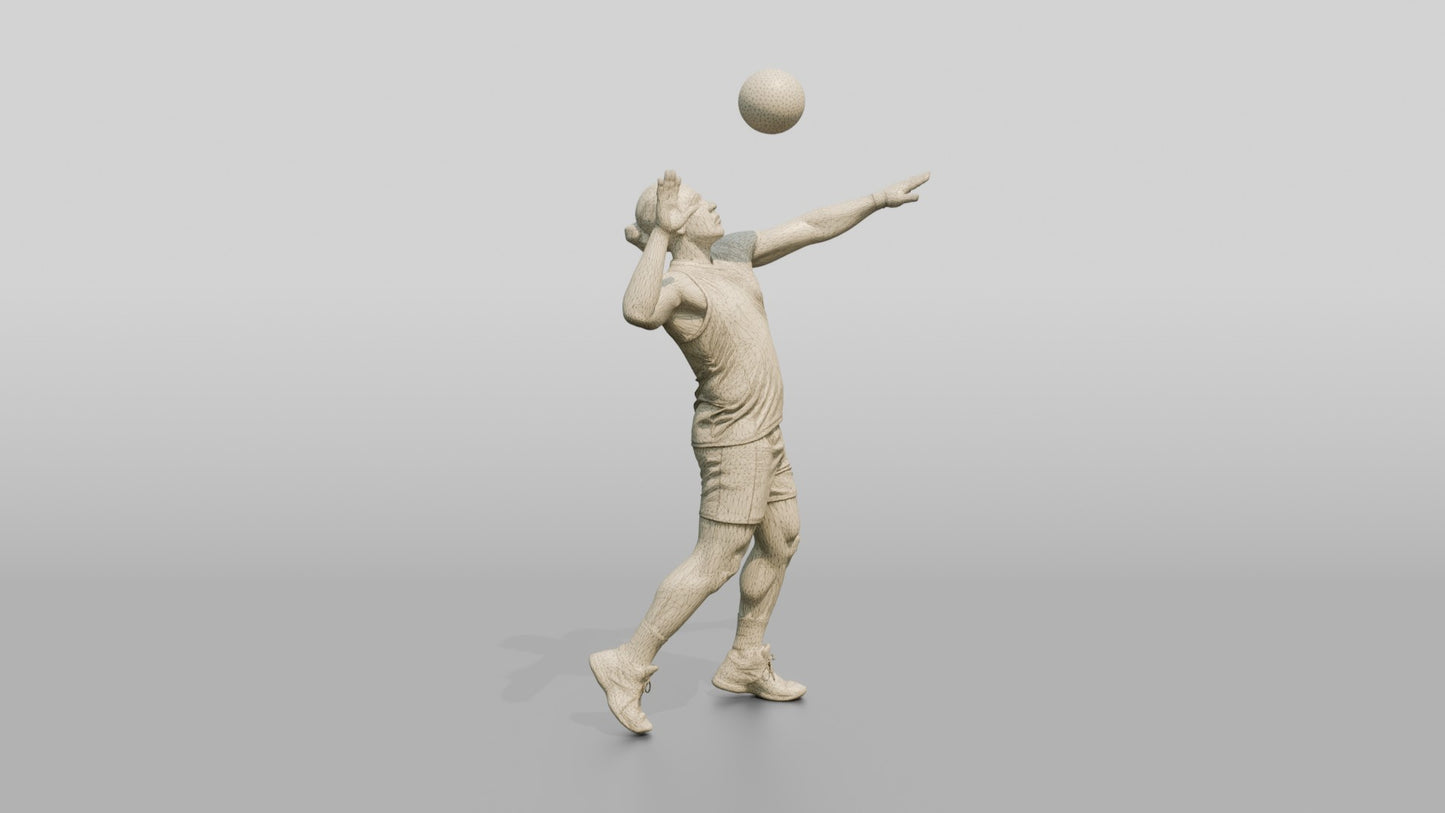 Male Volleyball Player in Ochre Uniform