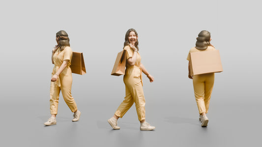 Curvy Greek Teenage Girl Laughing with a Shopping Bag