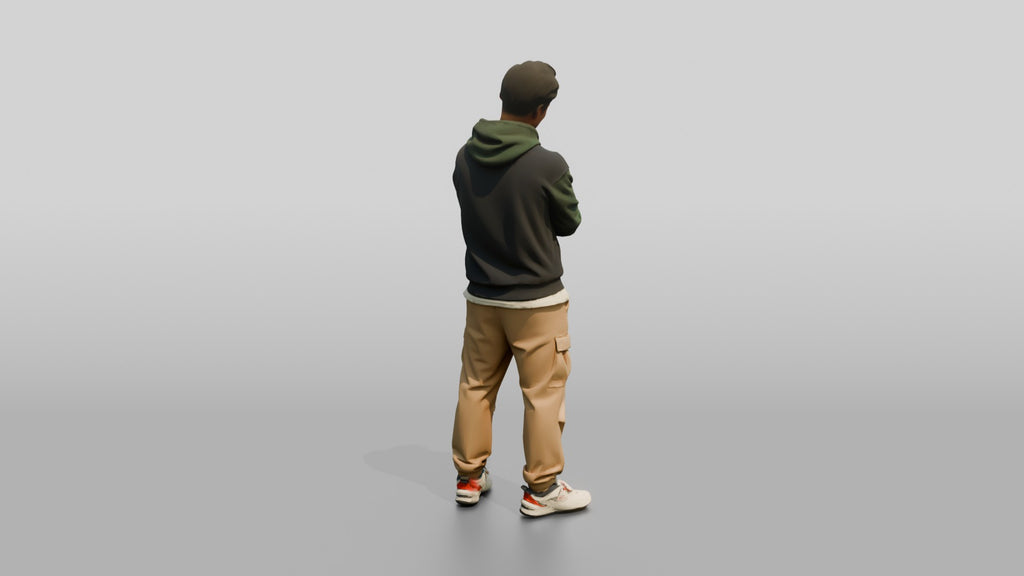 Asian Man Leaning with Arms Folded