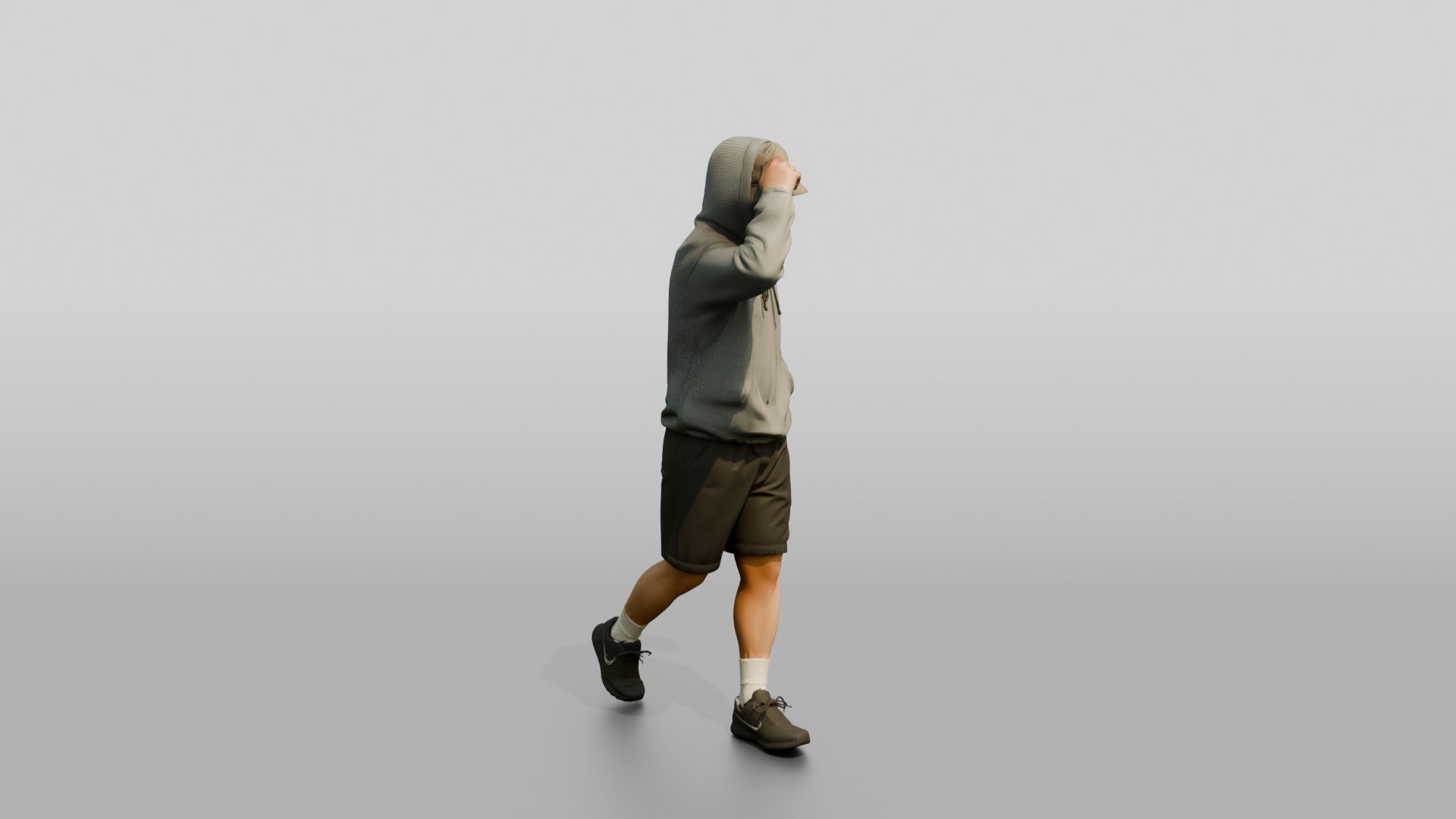 Man Pulling Up Linen Hoodie