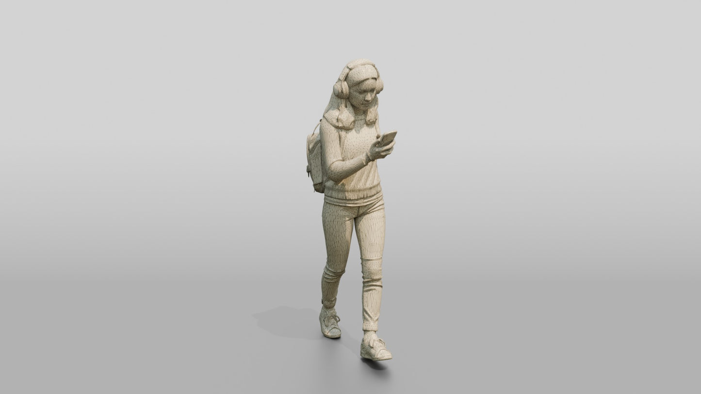 Teenage Girl Navigating with Phone