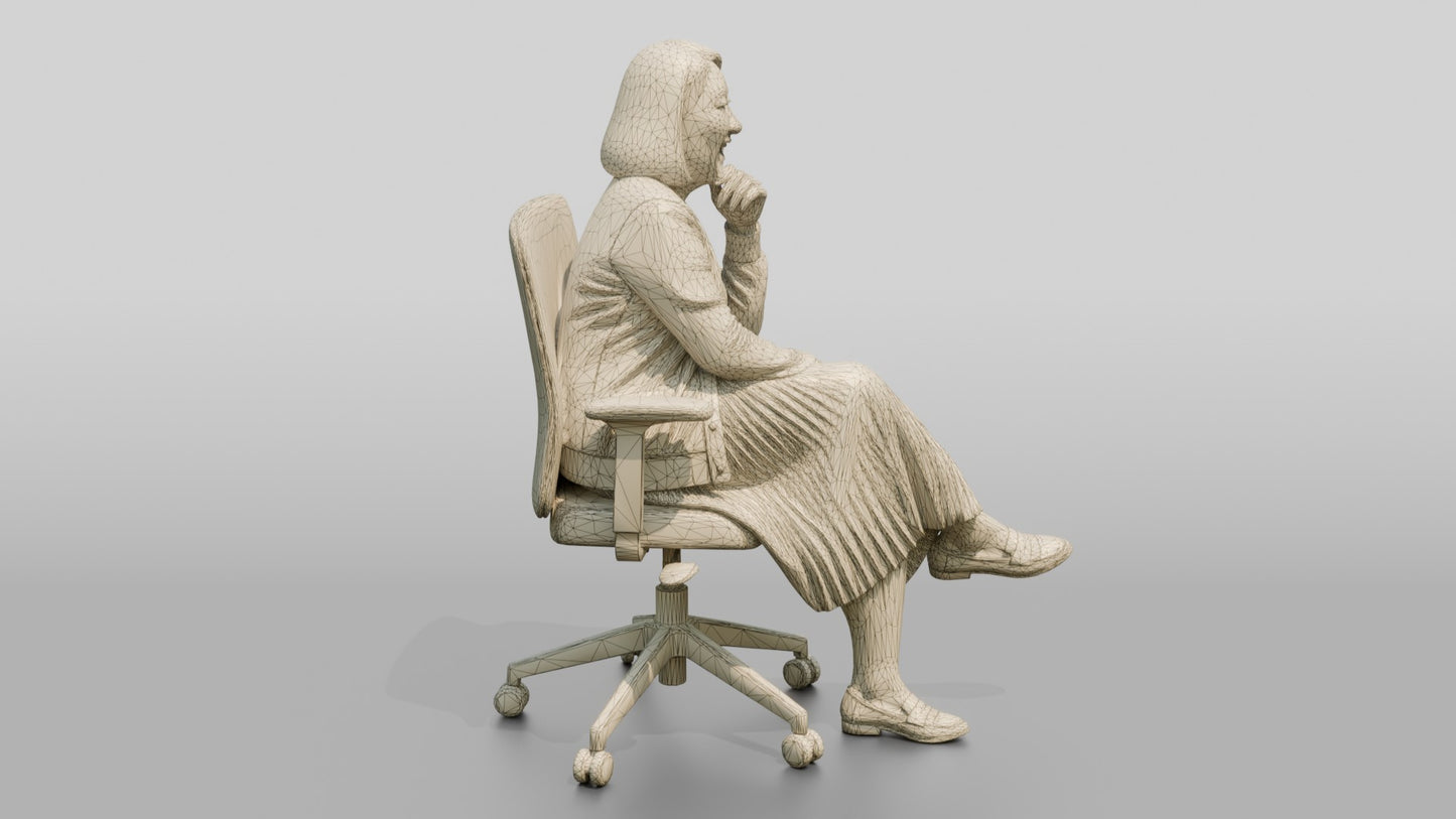 Woman Laughing in an Office Chair
