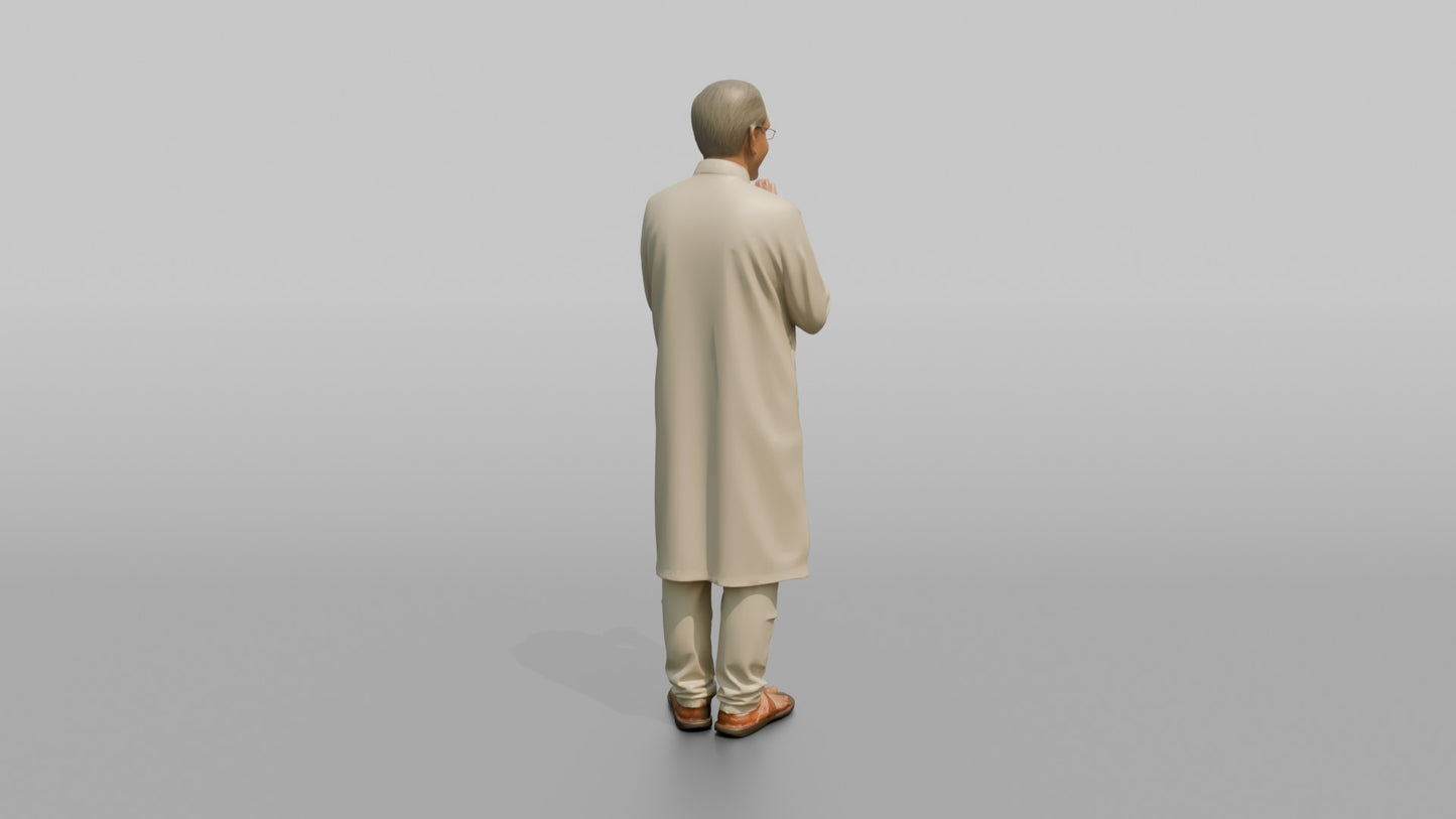 Elderly South Asian Wedding Guest Greeting Warmly