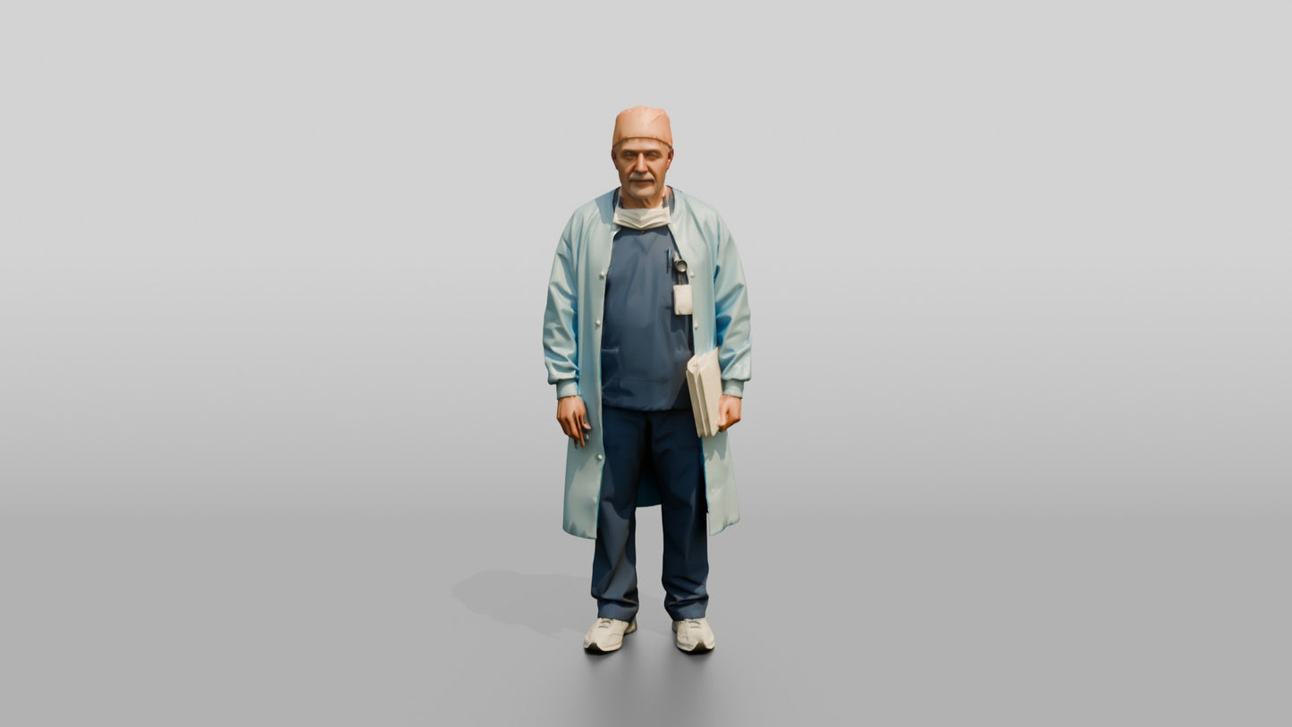 Older Hispanic Man Doctor Holding Folder