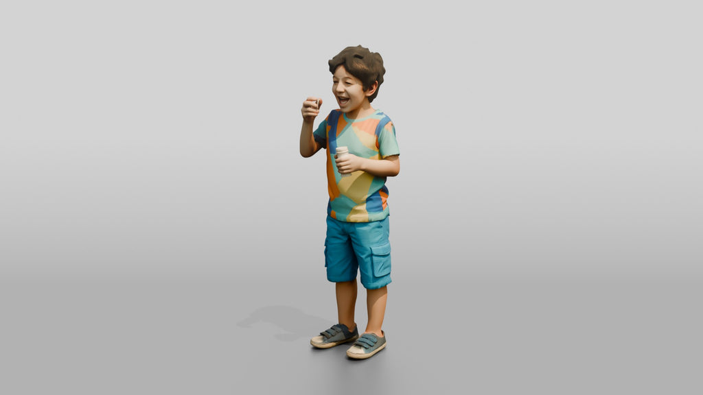 Young Syrian Boy Blowing Bubbles in the Park