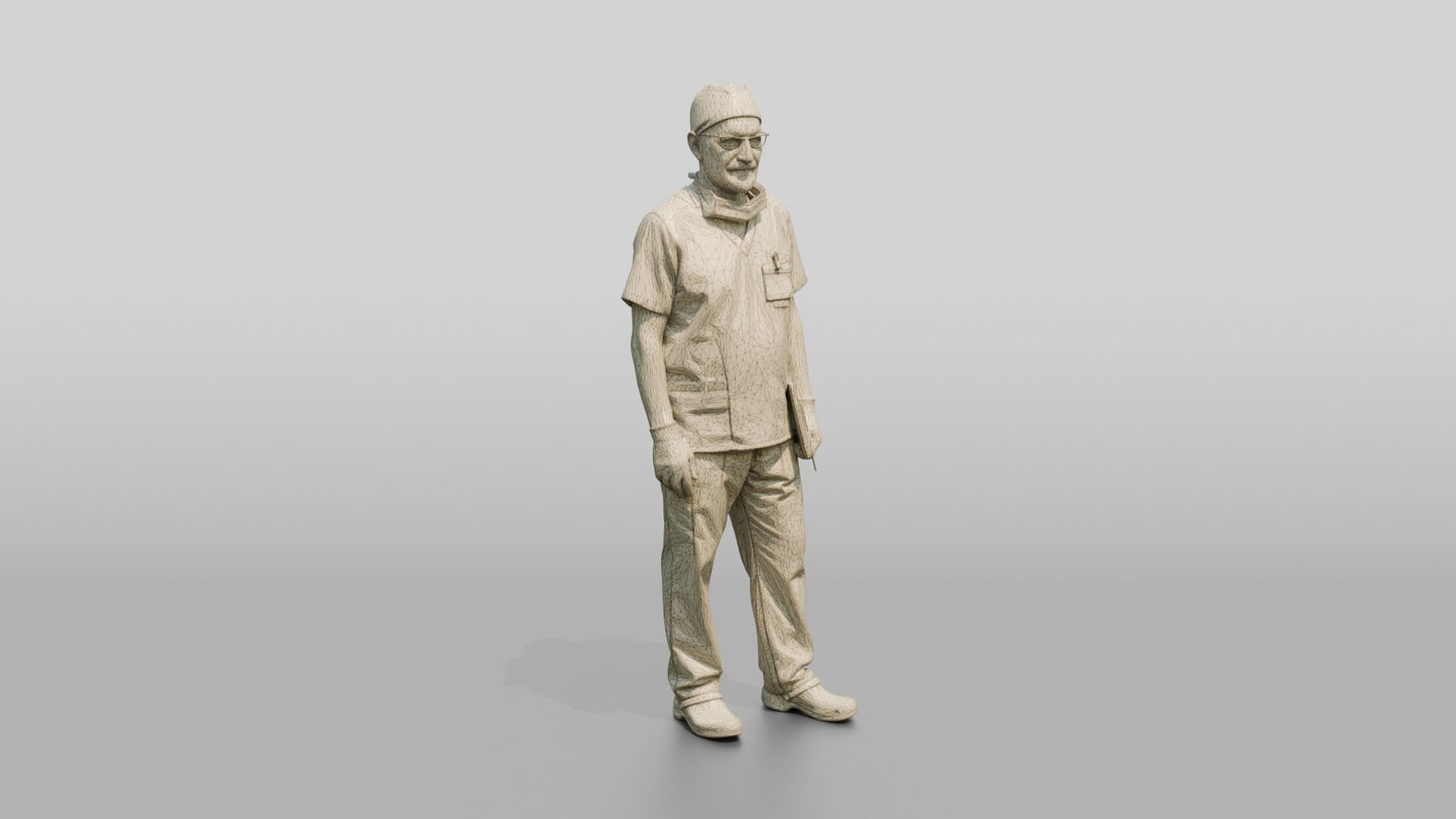 Older White Man Doctor Standing