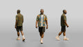 African Man in Ankara Print Shirt and Cargo Shorts