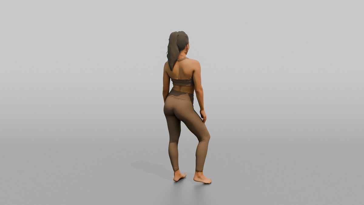 Fitness Influencer Woman Standing With A Slight Hip Pop - 3D character model, view 3
