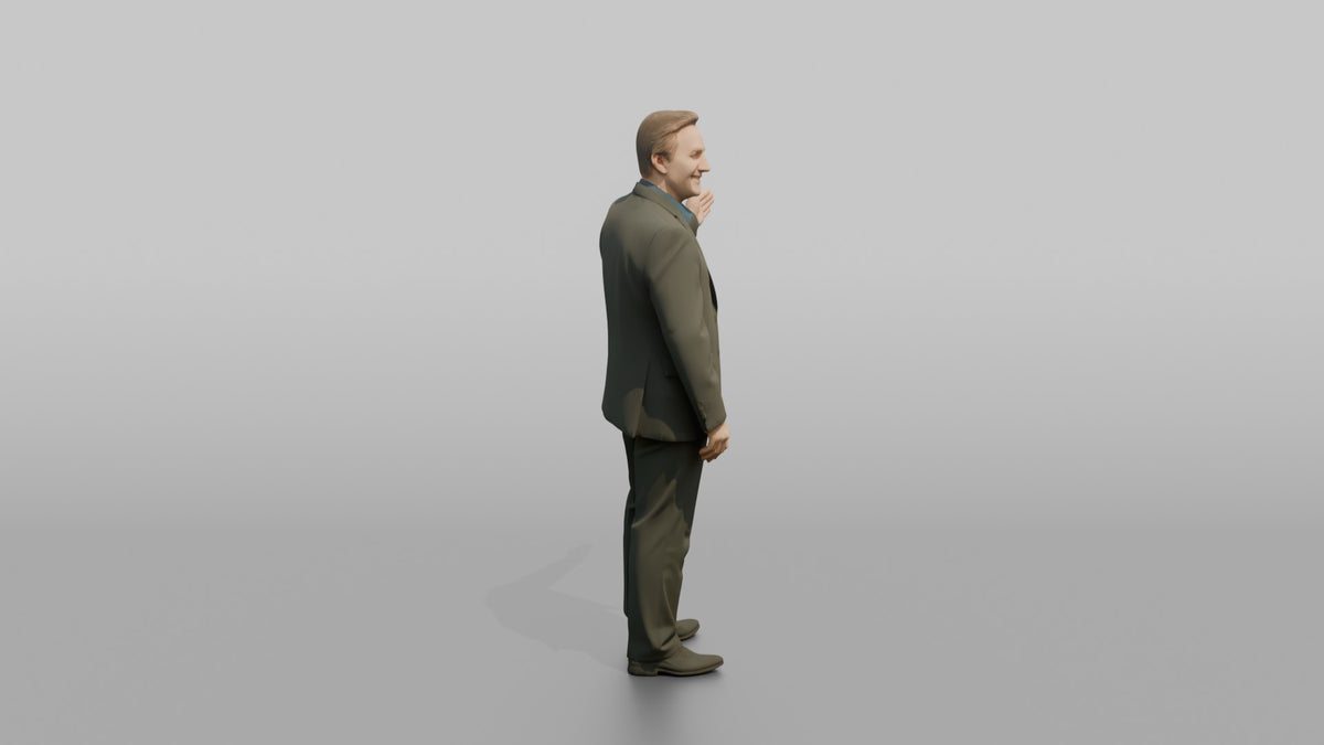 Host Man Gesturing Toward A Table, Arm Extended - 3D character model, view 2