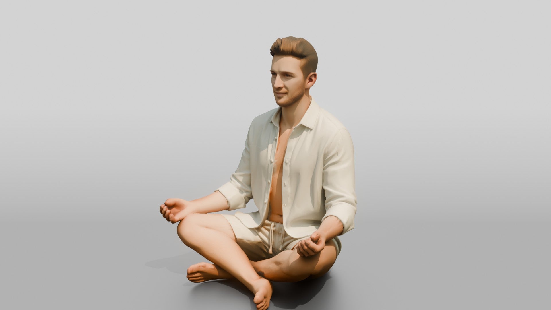 Man Meditating Cross-Legged
