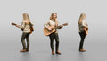 Folk Singer Strumming Acoustic Guitar